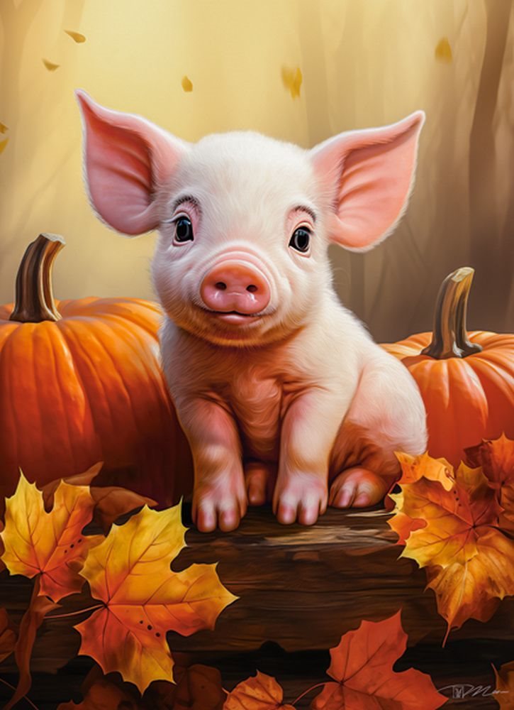 Pussel Cute Fall Piglet 300 bitar