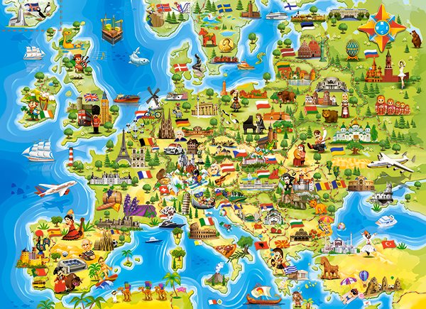 Pussel 100 bitar Map of Europe