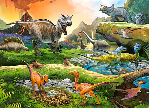 Pussel 100 bitar World of Dinosaurs