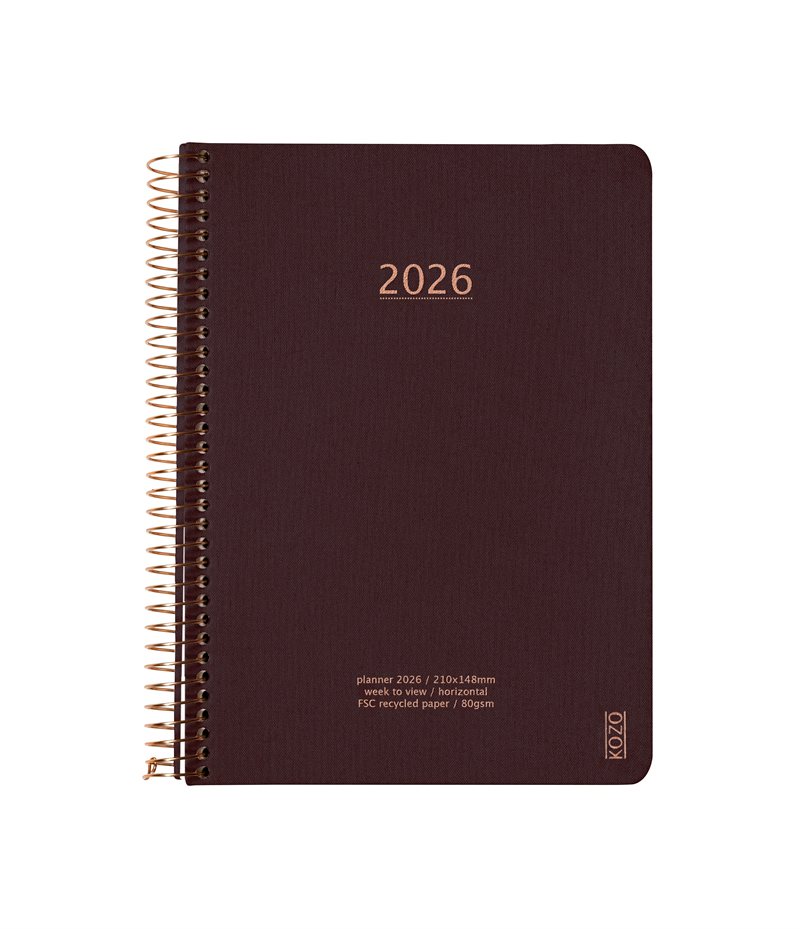 KOZO Kalender 2026 A5 Vecka per uppslag Coffee
