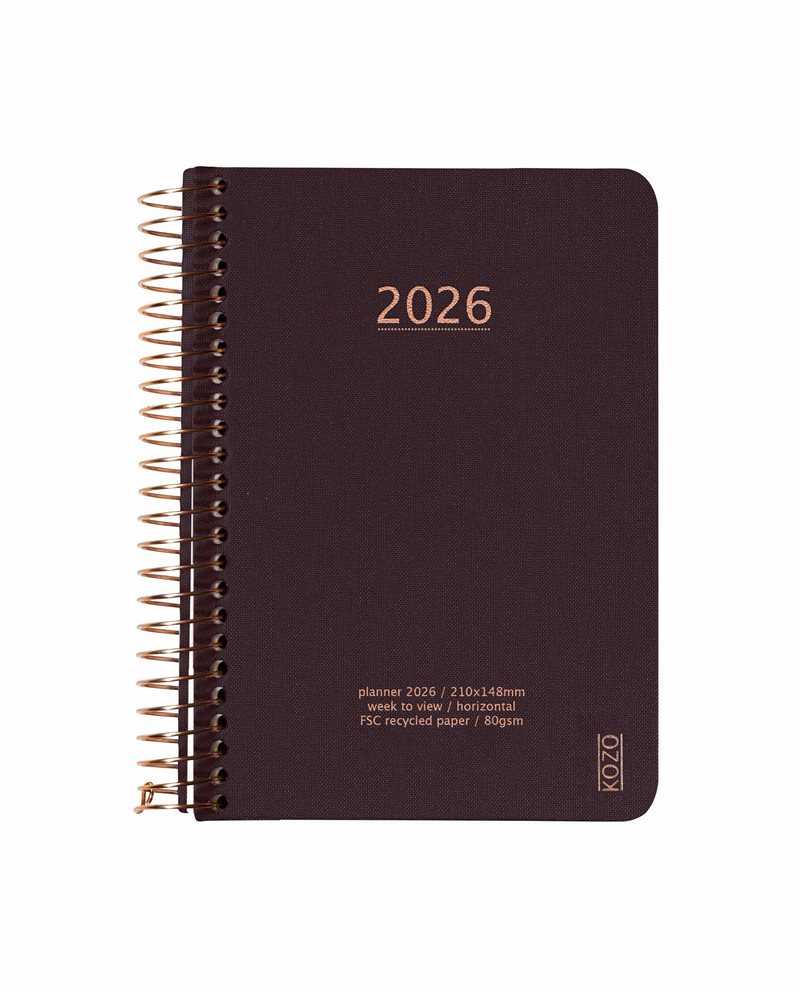 KOZO Kalender 2026 A6 Vecka per uppslag Coffee