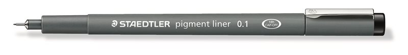 Fineliner pigment liner 0,1mm svart