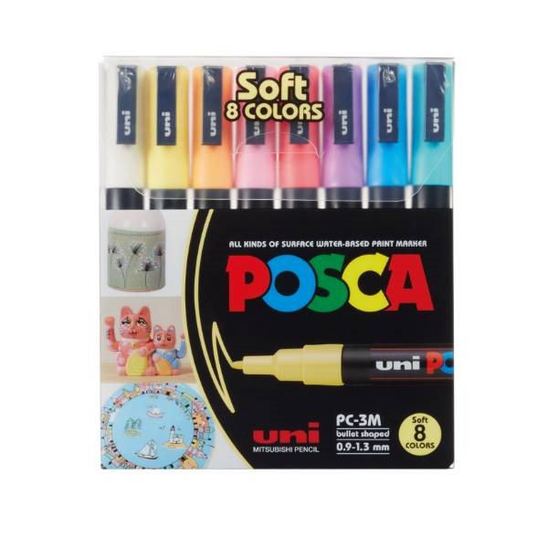 UNI POSCA PC-3M 8 Softcolors