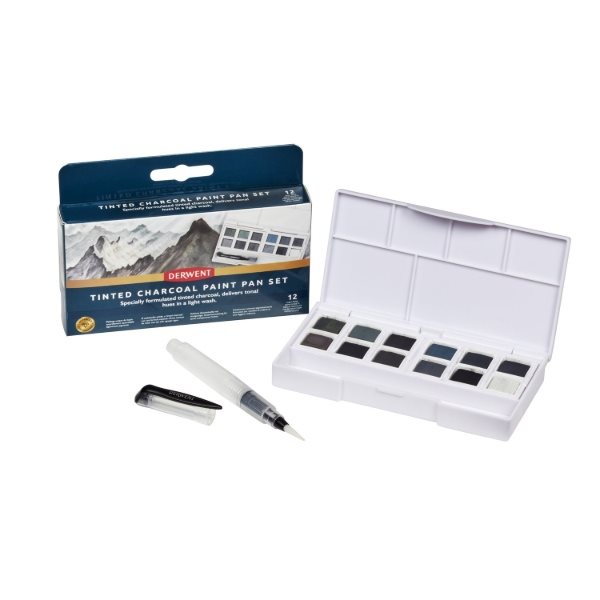 Derwent Tinted Charcoal Paint Pan Set