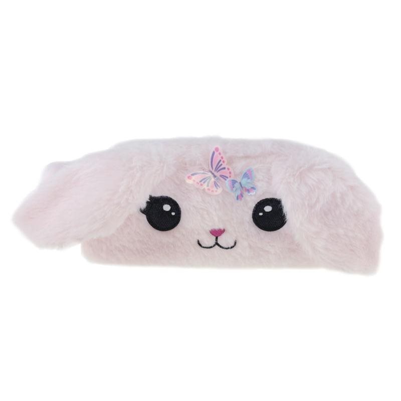 Pennfodral Fluffy Kanin rosa