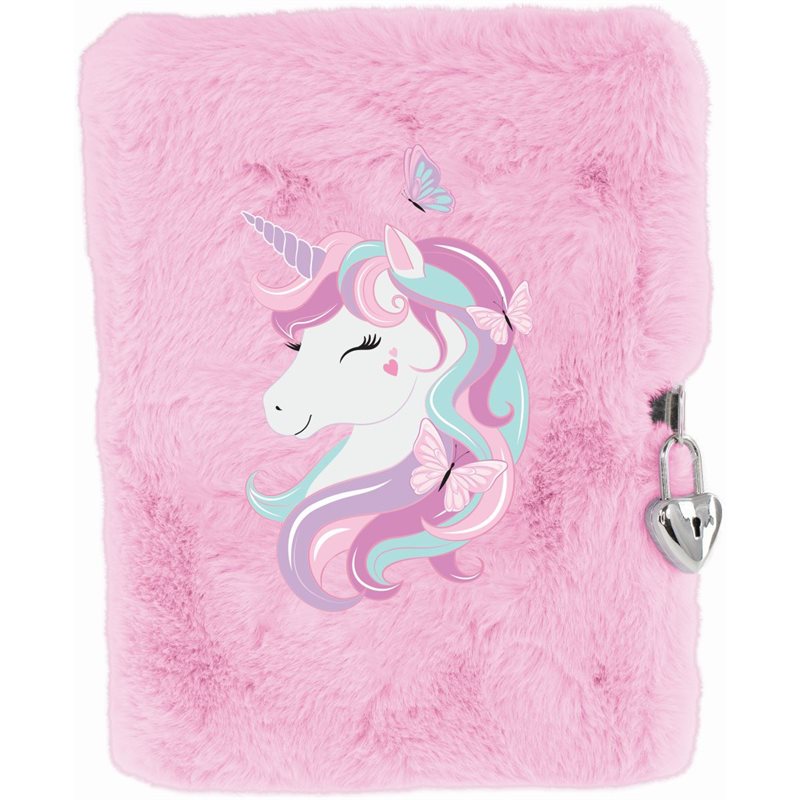 Notisbok Plusch Rosa Unicorn A5 