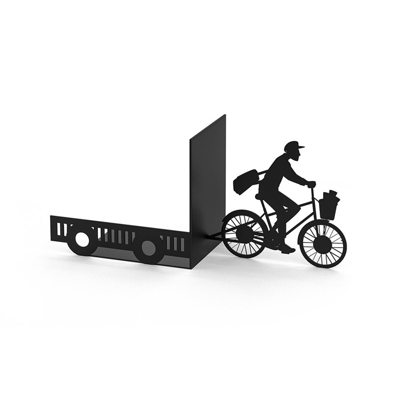 Bokstöd Brevbärare svart metall