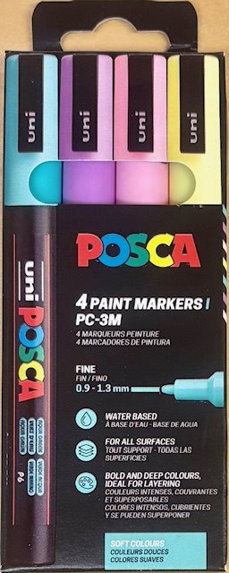POSCA PC-3M 4-pack Mjuka färger