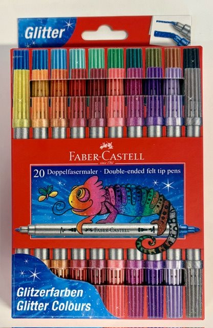 Pennset Faber-Castell Glitter dubbelspets tuschpennor