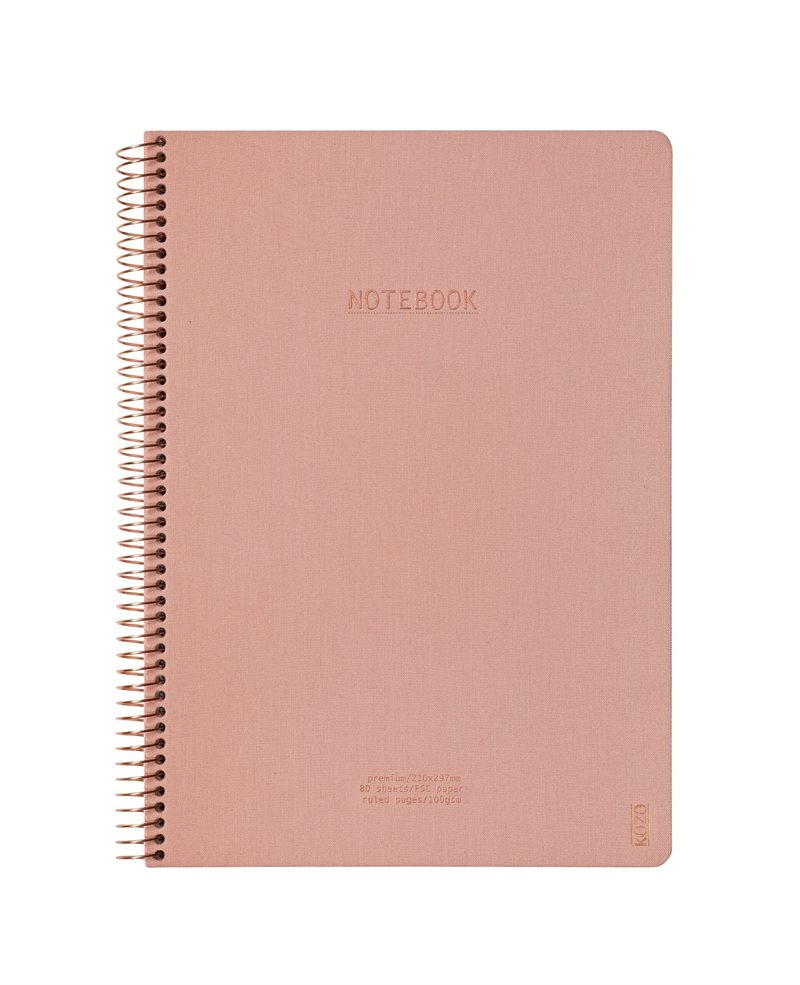 KOZO Anteckningsbok A4 Premium Muted Blush