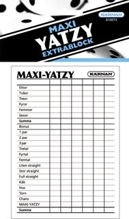 Extrablock Maxi Yatzy