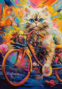 Kitten's Floral Ride, 500-bitarspussel (B-54015)