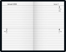 Fickdagbok Svart Konstläder FSC
