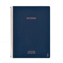 KOZO Anteckningsbok A4 Premium Navy Rutad