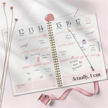 Life Planner, Pink, A5, beige konstläder Tora med slejf