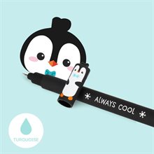 Erasable gel pen, Penguin, turkos